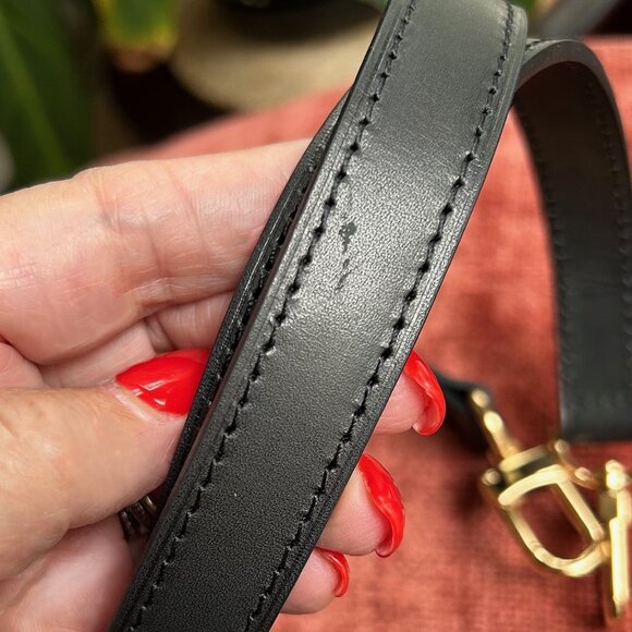 New 3/4" Black Vachetta Leather Replacement Handbag Strap 43” Long - Picture 6 of 7